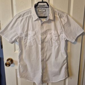 Men's Slim Fit White Short Sleeve Shirt